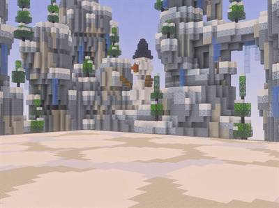 A snowy arena on the Zeno Practice server